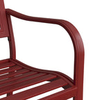 Outdoor Garden Bench with Anti-Rust Metal Powder Coated Frame, Patio Bench for Front Porch Park