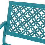 Outdoor Garden Bench with Anti-Rust Metal Powder Coated Frame, Patio Bench for Front Porch Park