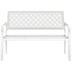 Outdoor Garden Bench with Anti-Rust Metal Powder Coated Frame, Patio Bench for Front Porch Park