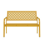 Outdoor Garden Bench with Anti-Rust Metal Powder Coated Frame, Patio Bench for Front Porch Park