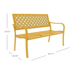 Outdoor Garden Bench with Anti-Rust Metal Powder Coated Frame, Patio Bench for Front Porch Park