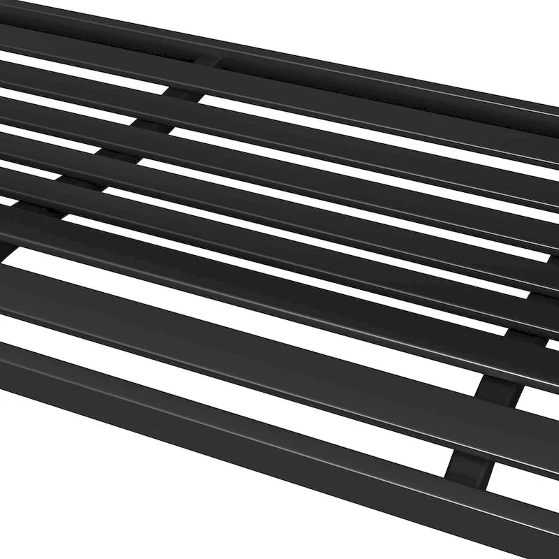 Outdoor Garden Bench with Anti-Rust Metal Powder Coated Frame, Patio Bench for Front Porch Park