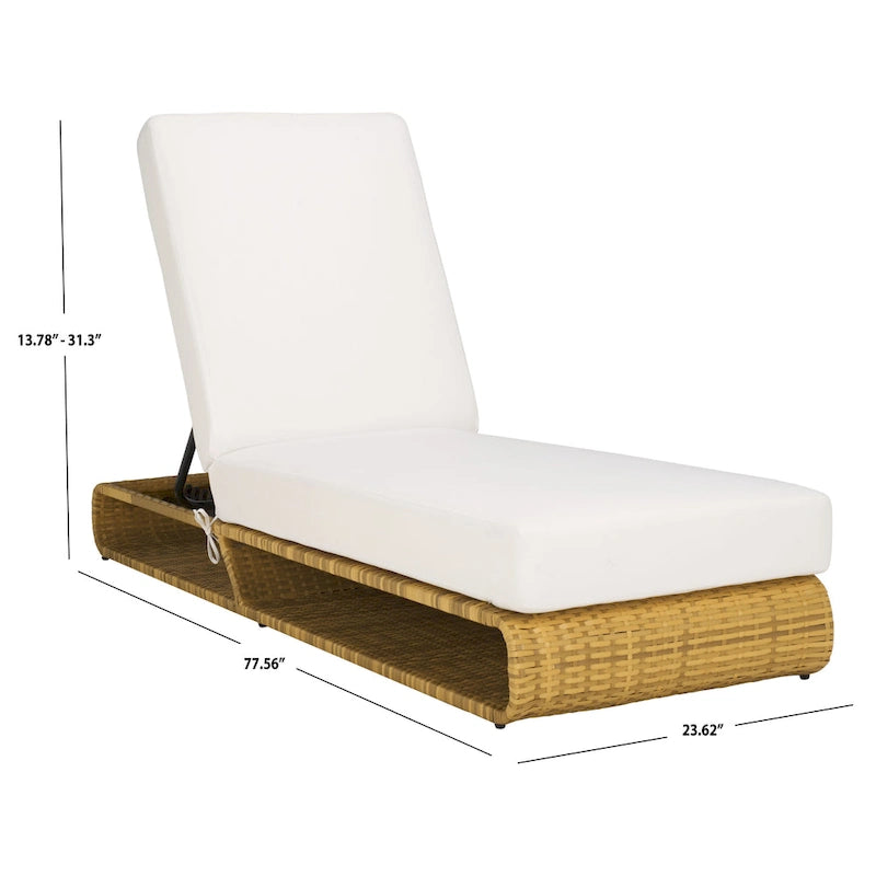 SAFAVIEH Outdoor Vale Chaise Lounge Chair with Cushion - 24W x 78D x 31H