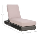SAFAVIEH Outdoor Vale Chaise Lounge Chair with Cushion - 24W x 78D x 31H