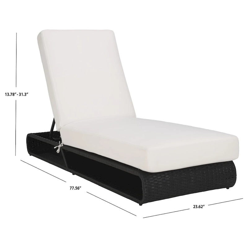 SAFAVIEH Outdoor Vale Chaise Lounge Chair with Cushion - 24W x 78D x 31H
