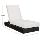 SAFAVIEH Outdoor Vale Chaise Lounge Chair with Cushion - 24W x 78D x 31H