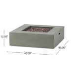 Christopher Knight Home- Mason Propane Fire Pit Table Set with Convenient Tank Holder