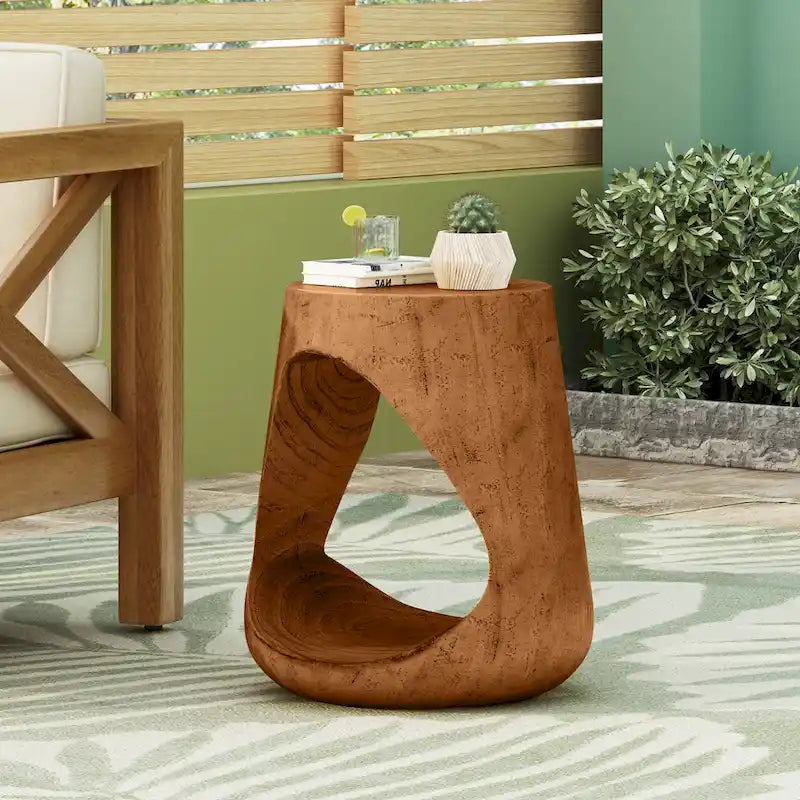 Christopher Knight Home - Emery Hollow Round Wood Grain Side Table