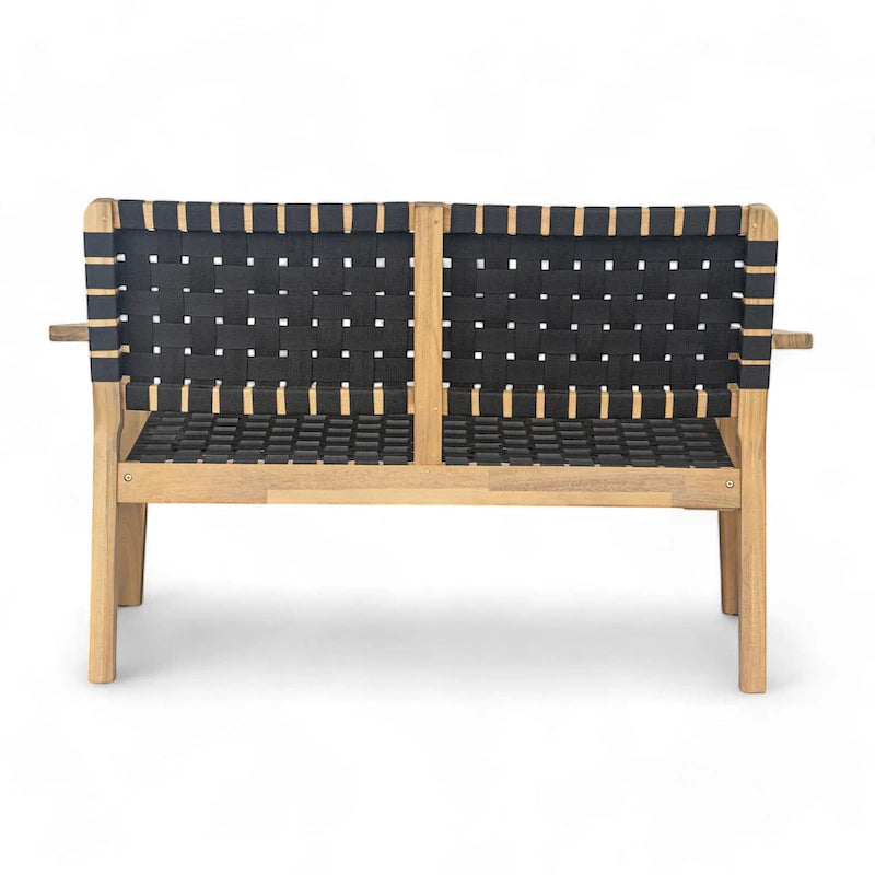 Christopher Knight Home - Hilary Acacia Wood Outdoor Loveseat with Woven Rope, 2-Seater Sofa