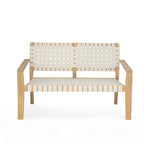Christopher Knight Home - Hilary Acacia Wood Outdoor Loveseat with Woven Rope, 2-Seater Sofa