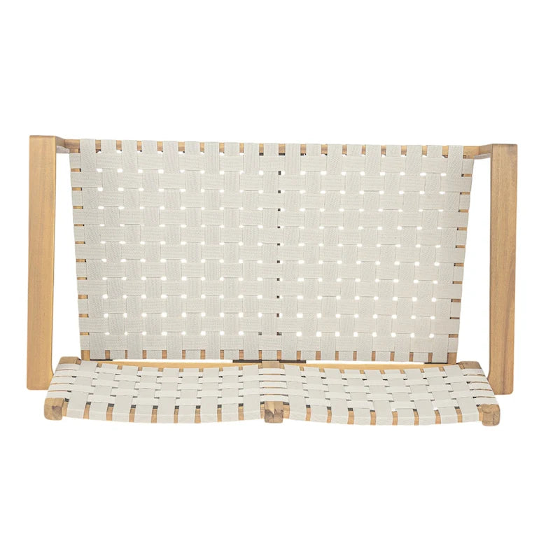 Christopher Knight Home - Hilary Acacia Wood Outdoor Loveseat with Woven Rope, 2-Seater Sofa