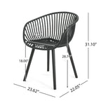 Patricia Outdoor 7-Piece Dining Sets Acacia Wood Table with Polypropylene Accent Chairs by Christopher Knight Home