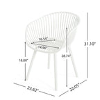 Patricia Outdoor 7-Piece Dining Sets Acacia Wood Table with Polypropylene Accent Chairs by Christopher Knight Home