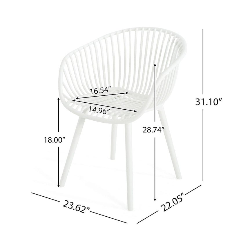 Patricia Outdoor 7-Piece Dining Sets Acacia Wood Table with Polypropylene Accent Chairs by Christopher Knight Home