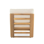 Lenrn Wood Textilene Club Chair with Acacia Frame and Water-Resistant Cushions by Christopher Knight Home