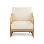 Lenrn Wood Textilene Club Chair with Acacia Frame and Water-Resistant Cushions by Christopher Knight Home