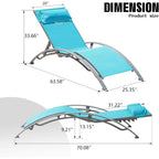 GDFStudio - Noah Adjustable Outdoor Chaise Lounge Patio Recliner Chair Set of 2