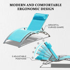 GDFStudio - Noah Adjustable Outdoor Chaise Lounge Patio Recliner Chair Set of 2