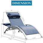 GDFStudio - Noah Adjustable Outdoor Chaise Lounge Patio Recliner Chair Set of 2