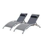 GDFStudio - Noah Adjustable Outdoor Chaise Lounge Patio Recliner Chair Set of 2