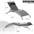 GDFStudio - Noah Adjustable Outdoor Chaise Lounge Patio Recliner Chair Set of 2