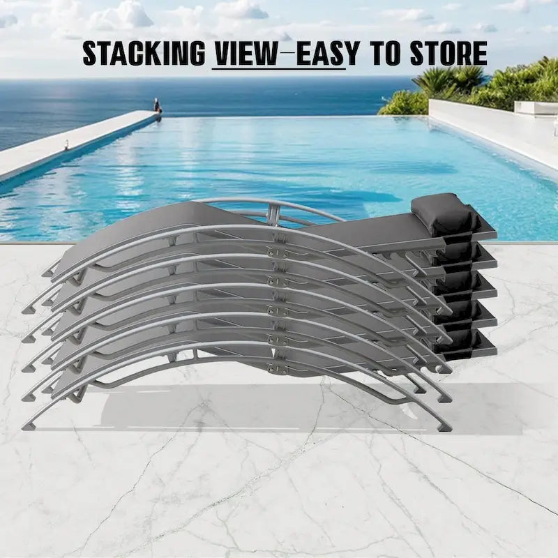 GDFStudio - Noah Adjustable Outdoor Chaise Lounge Patio Recliner Chair Set of 2