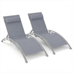 GDFStudio - Noah Adjustable Outdoor Chaise Lounge Patio Recliner Chair Set of 2
