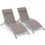 GDFStudio - Noah Adjustable Outdoor Chaise Lounge Patio Recliner Chair Set of 2