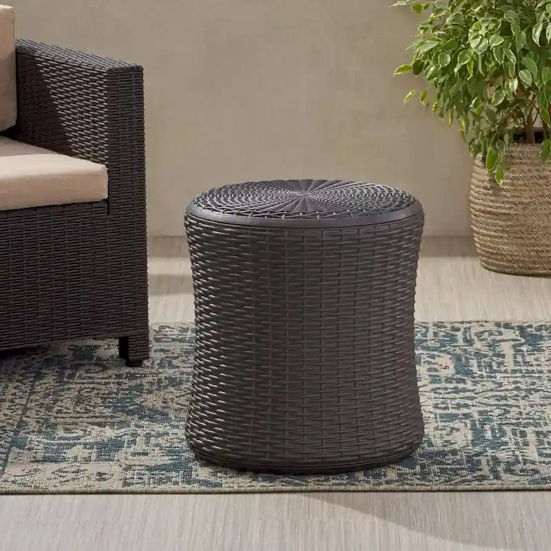 Simone Wicker Storage Side Table by GDFStudio - 19W x 19D x 21H