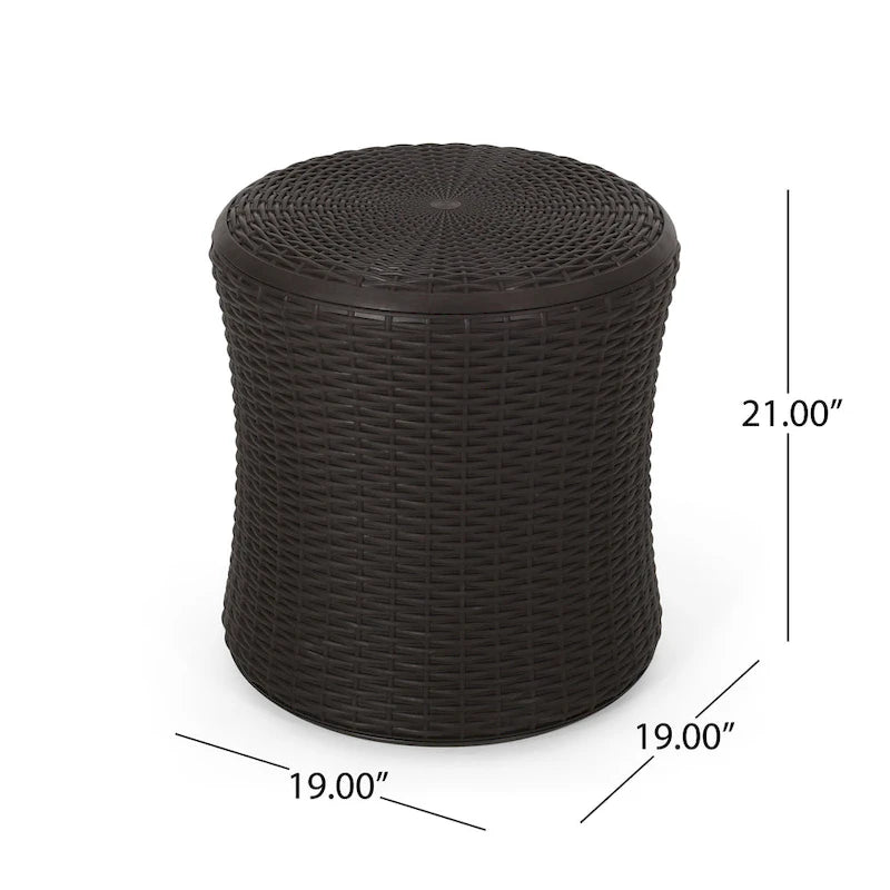 Simone Wicker Storage Side Table by GDFStudio - 19W x 19D x 21H