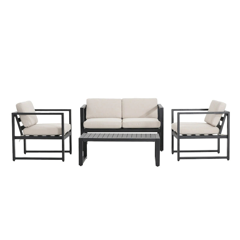 Christopher Knight Home - NAVAN 4-Piece Aluminum Patio Chat Set