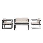 Christopher Knight Home - NAVAN 4-Piece Aluminum Patio Chat Set
