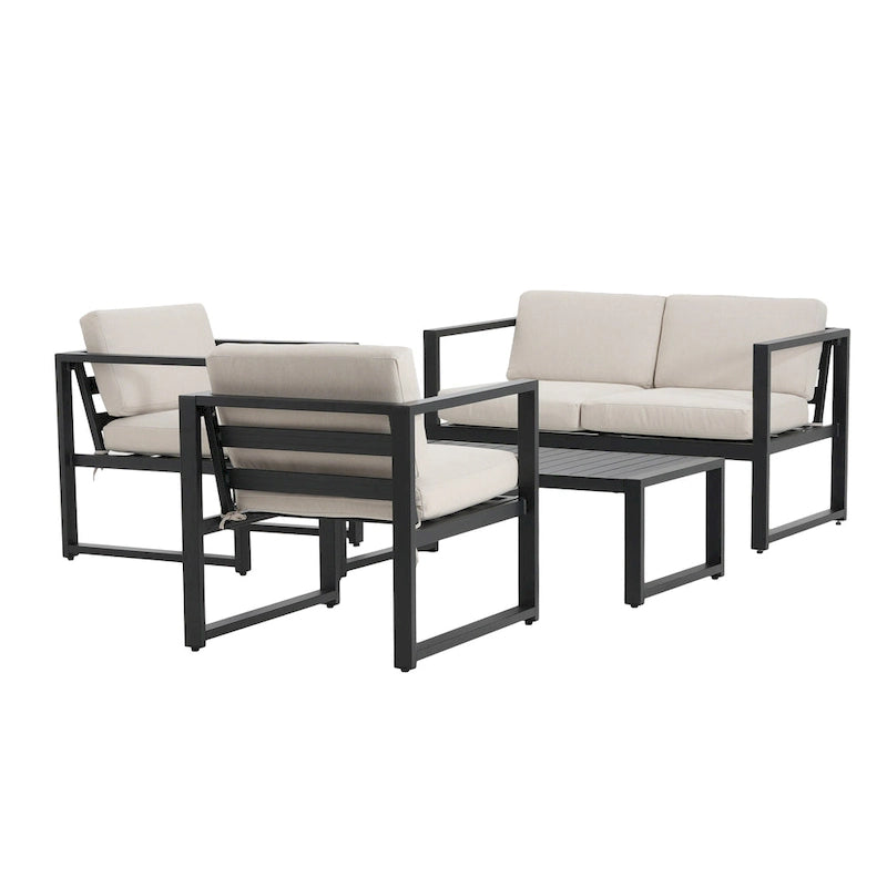 Christopher Knight Home - NAVAN 4-Piece Aluminum Patio Chat Set