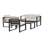 Christopher Knight Home - NAVAN 4-Piece Aluminum Patio Chat Set