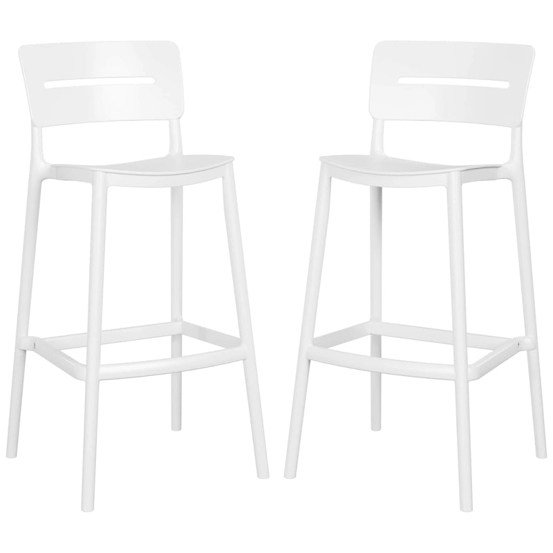 Frond and Form 29.5 Outdoor Patio Poly Plastic Bar Stool (Set of 2)