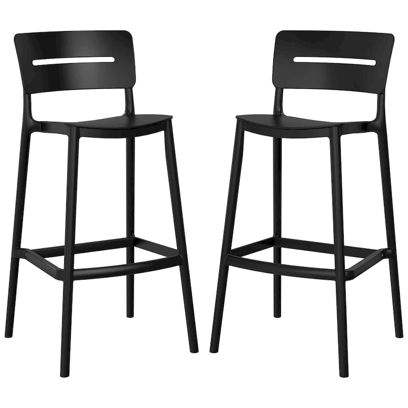 Frond and Form 29.5 Outdoor Patio Poly Plastic Bar Stool (Set of 2)