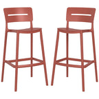 Frond and Form 29.5 Outdoor Patio Poly Plastic Bar Stool (Set of 2)