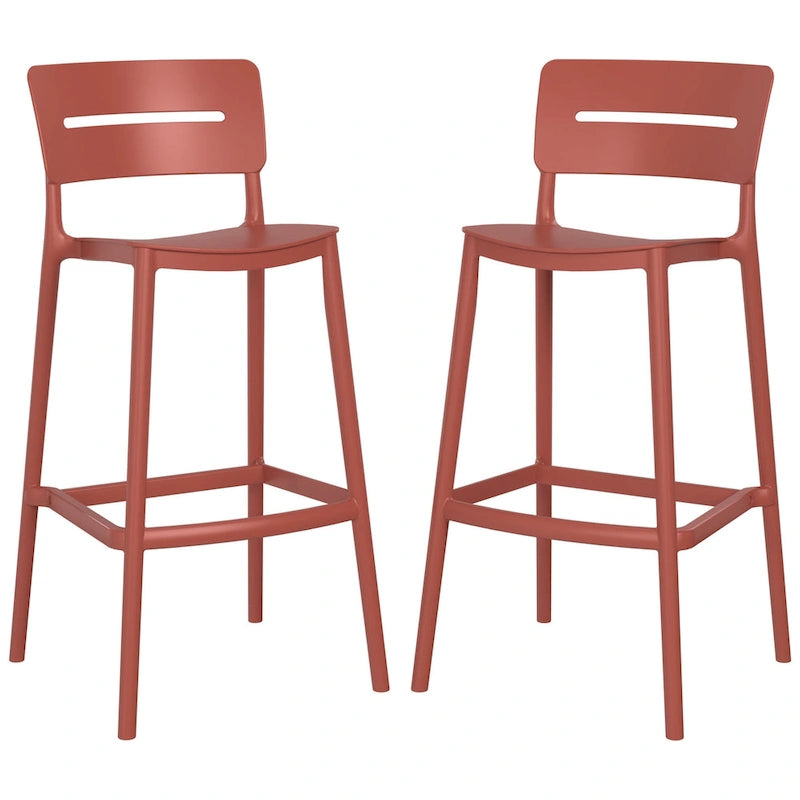 Frond and Form 29.5 Outdoor Patio Poly Plastic Bar Stool (Set of 2)