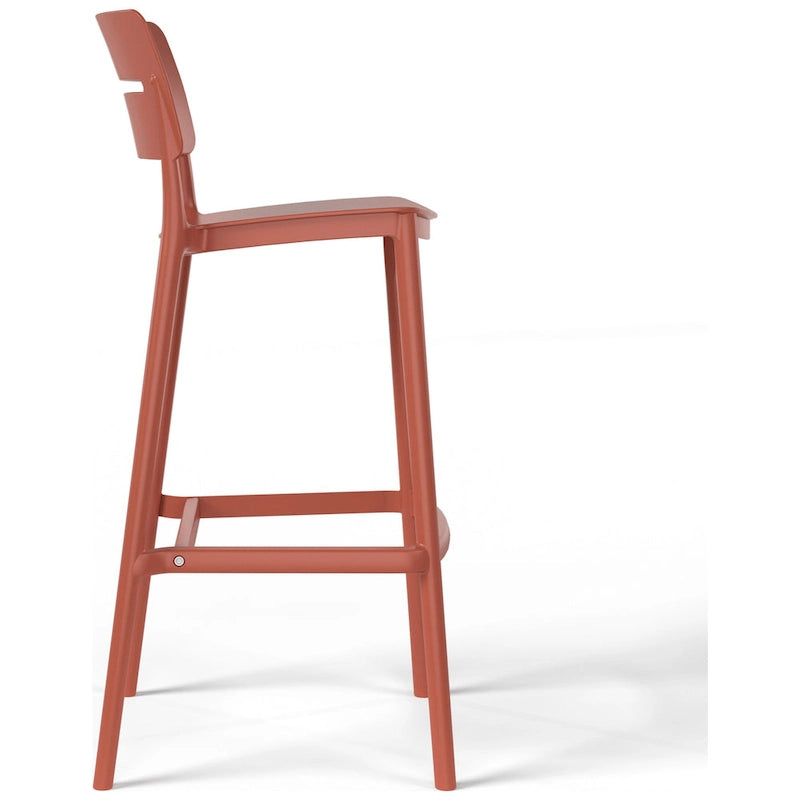 Frond and Form 29.5 Outdoor Patio Poly Plastic Bar Stool (Set of 2)