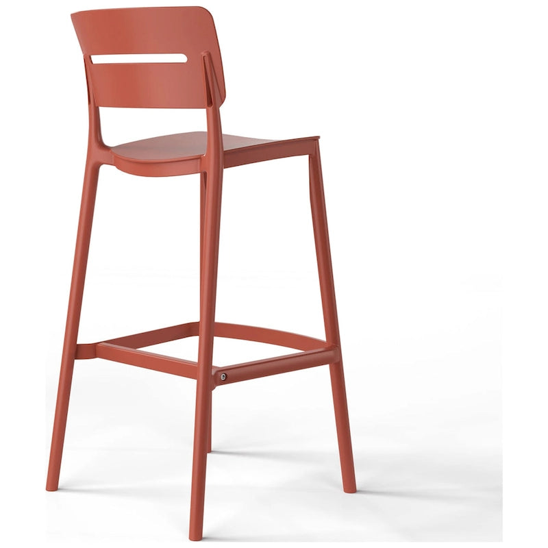 Frond and Form 29.5 Outdoor Patio Poly Plastic Bar Stool (Set of 2)