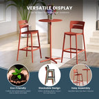 Frond and Form 29.5 Outdoor Patio Poly Plastic Bar Stool (Set of 2)