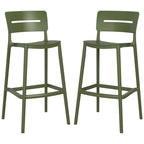 Frond and Form 29.5 Outdoor Patio Poly Plastic Bar Stool (Set of 2)