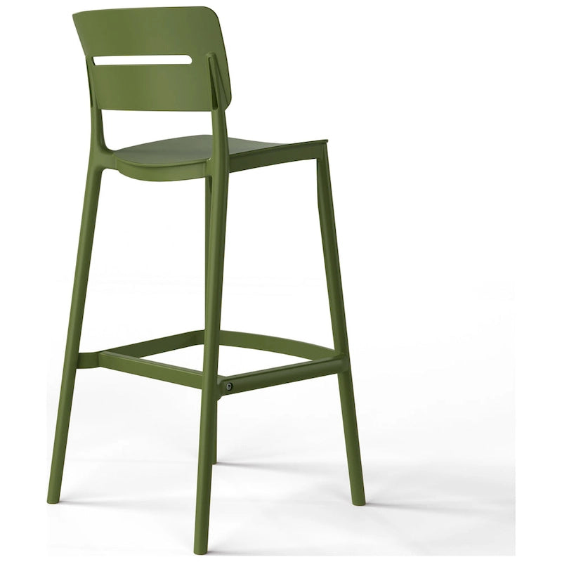 Frond and Form 29.5 Outdoor Patio Poly Plastic Bar Stool (Set of 2)