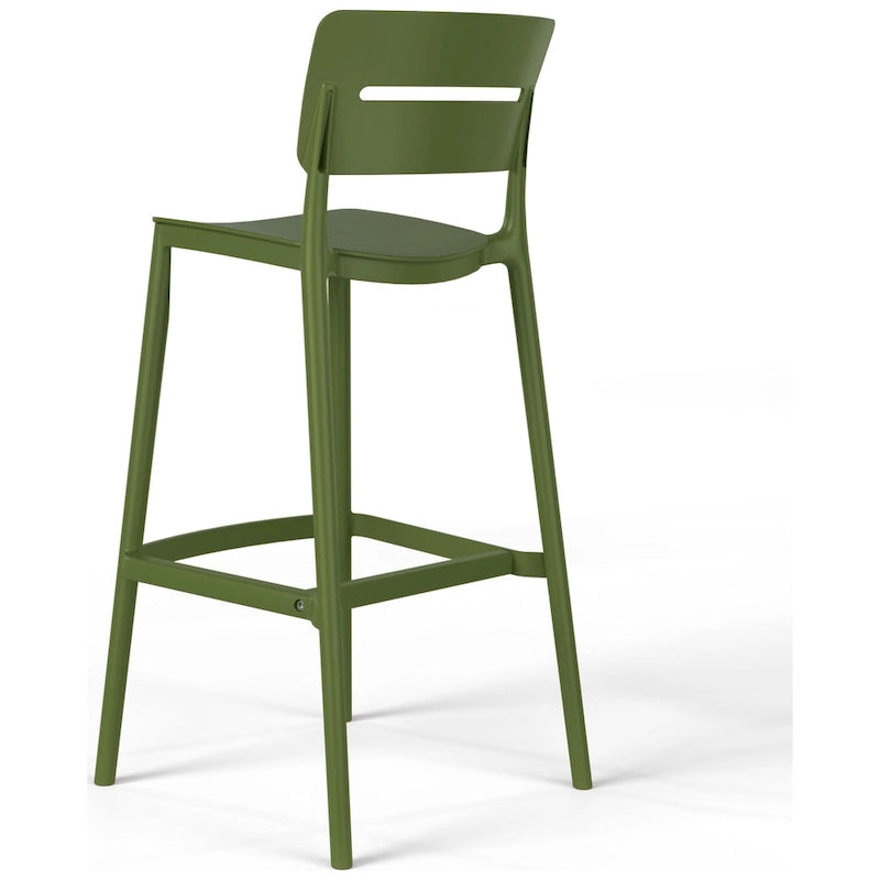 Frond and Form 29.5 Outdoor Patio Poly Plastic Bar Stool (Set of 2)