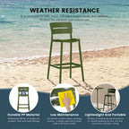 Frond and Form 29.5 Outdoor Patio Poly Plastic Bar Stool (Set of 2)