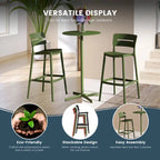 Frond and Form 29.5 Outdoor Patio Poly Plastic Bar Stool (Set of 2)