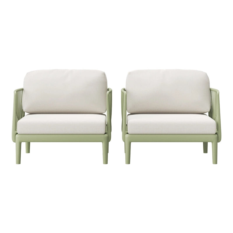 Frond and Form Patio Deep Seating Club Chair with Cushions (Set of 2)