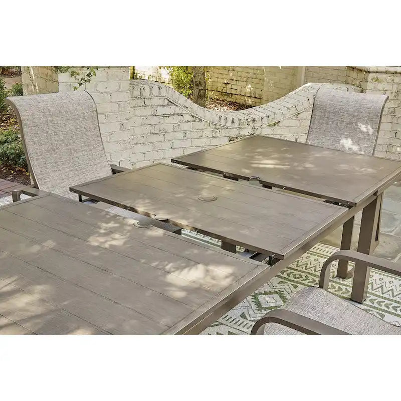 Signature Design by Ashley Beach Front Beige 7-Piece Outdoor Dining Package - 42 W x 94 D x 29.63 H