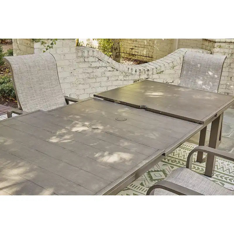 Signature Design by Ashley Beach Front Beige 7-Piece Outdoor Dining Package - 42 W x 94 D x 29.63 H