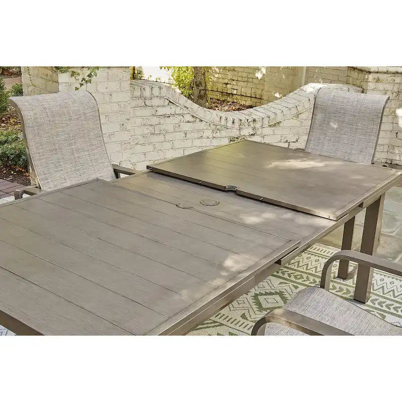Signature Design by Ashley Beach Front Beige 7-Piece Outdoor Dining Package - 42 W x 94 D x 29.63 H